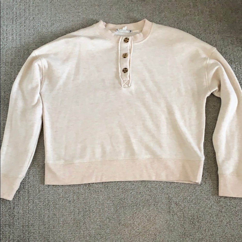 Beige cropped sweater with buttons
